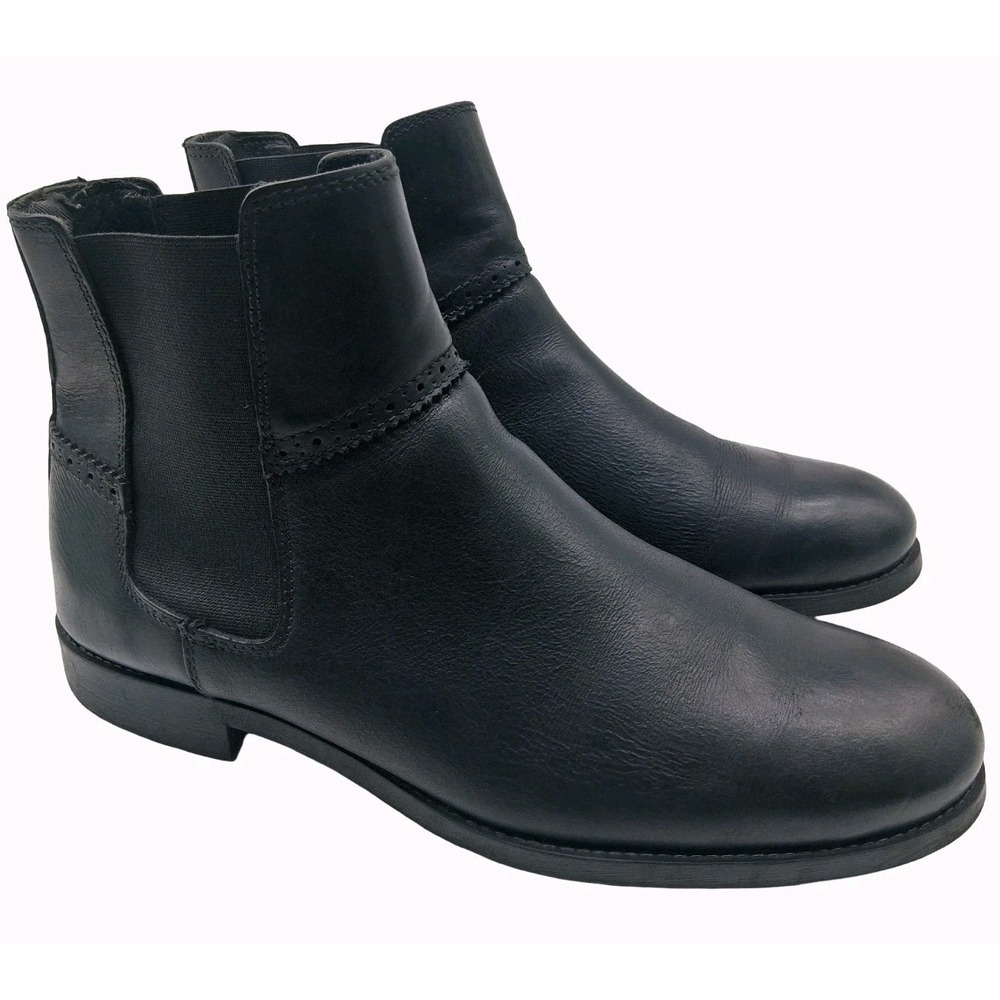 Bata Chelsea Boots Mens Size 11.5 Black Leather Pull On Ankle Casual Boots